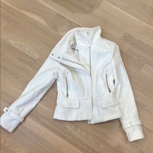 Express Women's Cream Leather Jacket